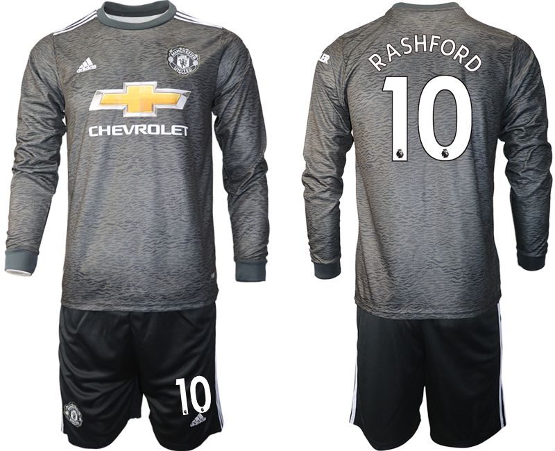 Men 2020-2021 club Manchester united away long sleeve #10 black Soccer Jerseys->customized soccer jersey->Custom Jersey